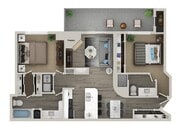 Two Bedroom Two Bath Floor Plan