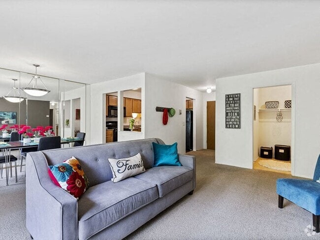 Open Living and Dining Room at Franklin River Apartments in Southfield, MI - Franklin River Apartments