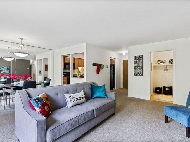 Open Living and Dining Room at Franklin River Apartments in Southfield, MI - Franklin River Apartments