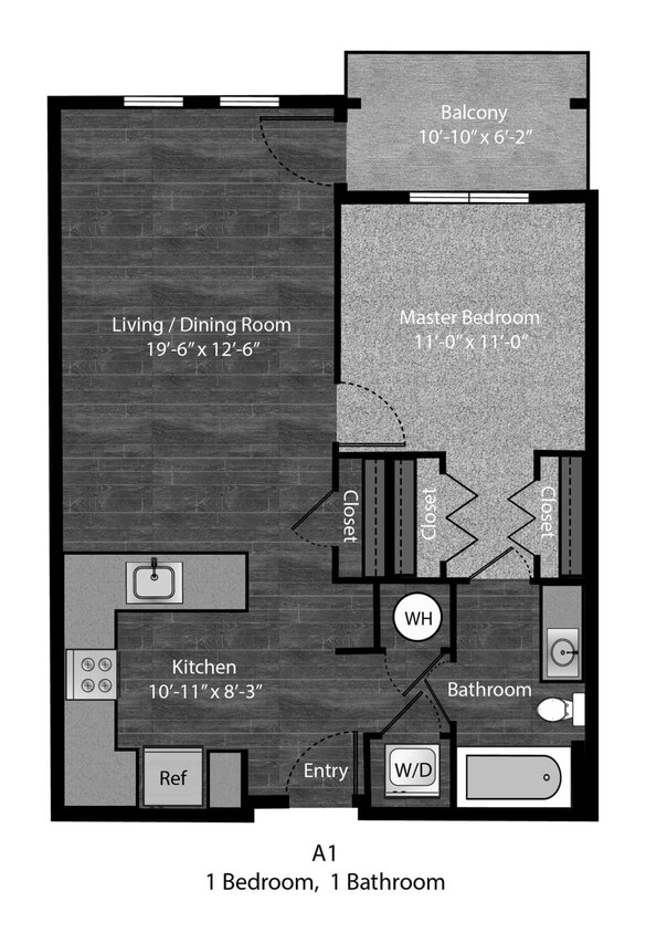Floor Plan - Patterson - 1Bed