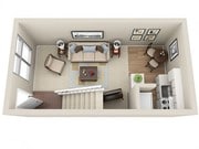 1BR/1BA Loft