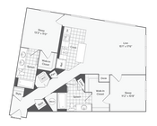 2 BR x 2 BA - I Floorplan
