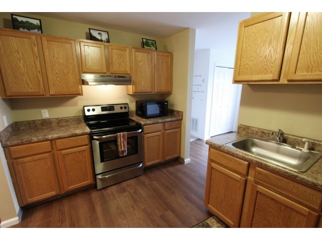 Renovated kitchen with stainless steel appliances