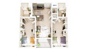 3D Floorplan - Unit B6