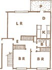 2 habitaciones/1 baño