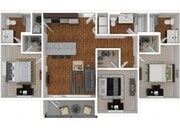 The Nest at 4955 3x3 Floor Plan