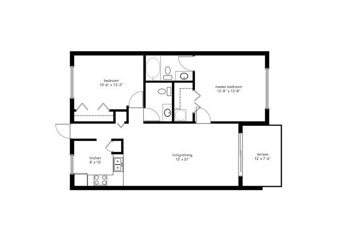 Floor Plan - STANDARD 2 BEDROOM