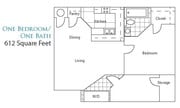 1BR/1BA