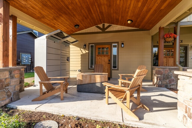 Fire Pit Lounge and Luxer One Package Lockers