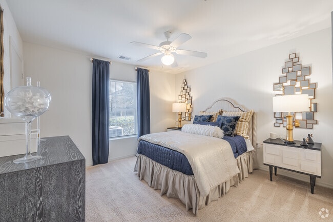 2BR, 2BA - 1,035SF - Primary Bedroom - Cobblestone Village