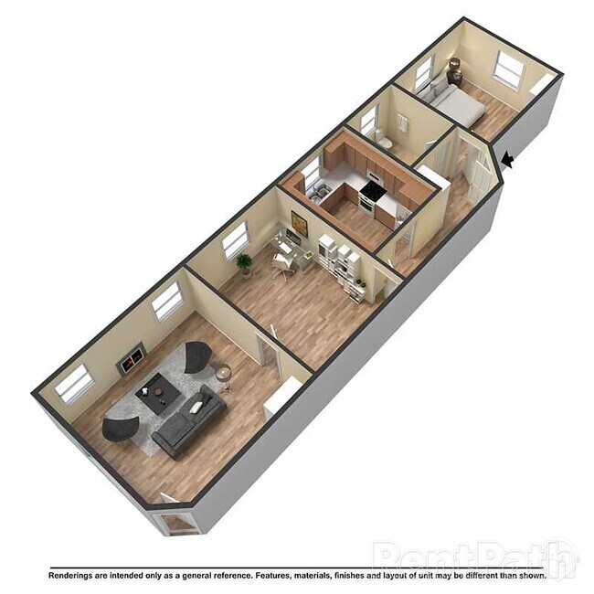 Large 1 bedroom apt hardwood floor natural light