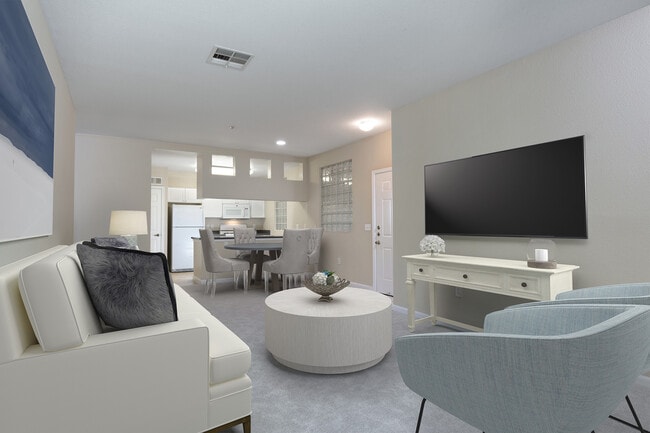 Living and dining areas
