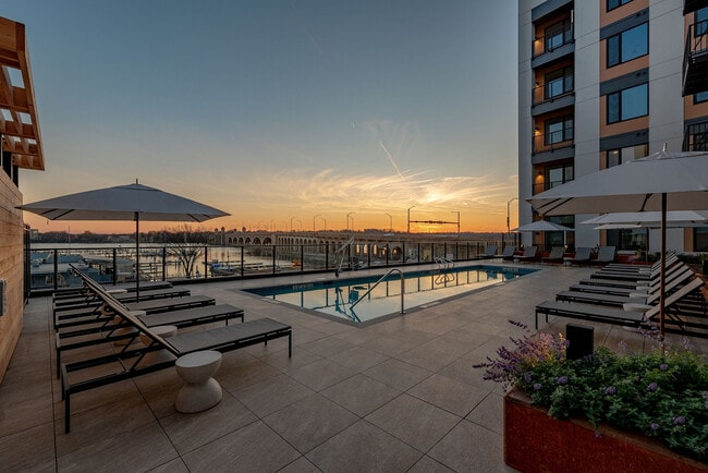 Sunset water views by the pool - The Frank