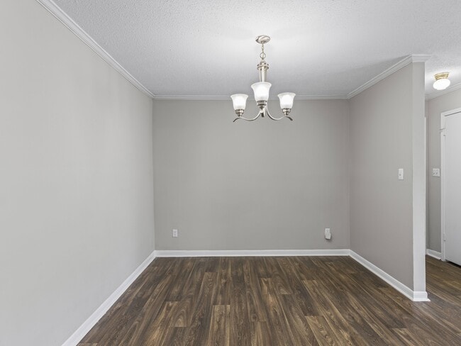 Enjoy stylish living with beautiful wood flooring and elegant chandelier lighting, professionally operated by Highlands Vista Group.