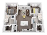 B1B 2 Bed, 2 Bath, 1,054 sq ft