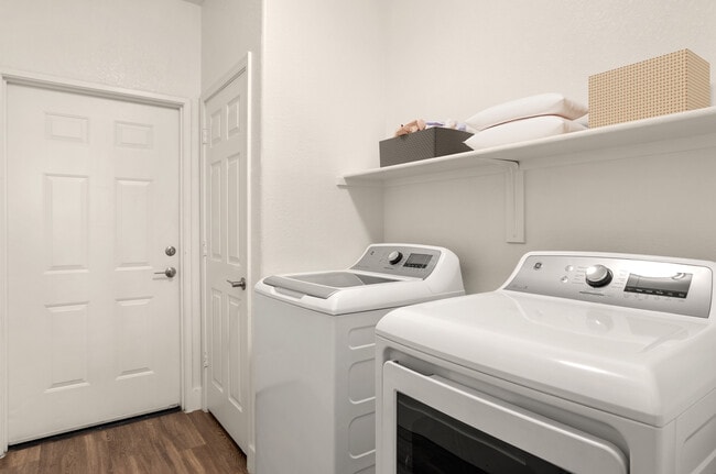 Simplify your routine with a washer and dryer inside your home.