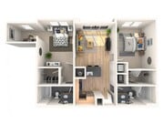 2 BR and Den