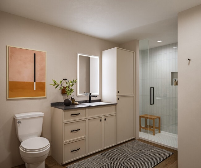 Baño modelo de 1 dormitorio