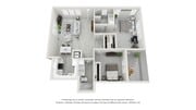 A photo of our 2x2 floor plan, The Aqua.