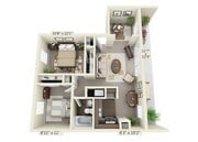 2 Bedroom | 1 Bath | 900 SF