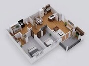 2BR, 1BA - 850SF