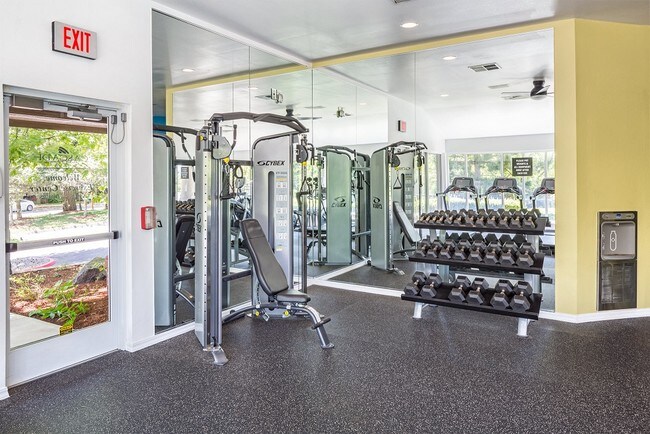 Fitness center with free weights
