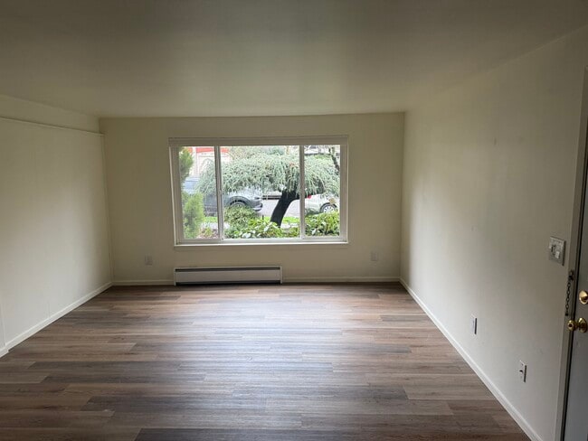 Looking out onto the front garden from the front door - 2239 Yale Ave E Unit 201