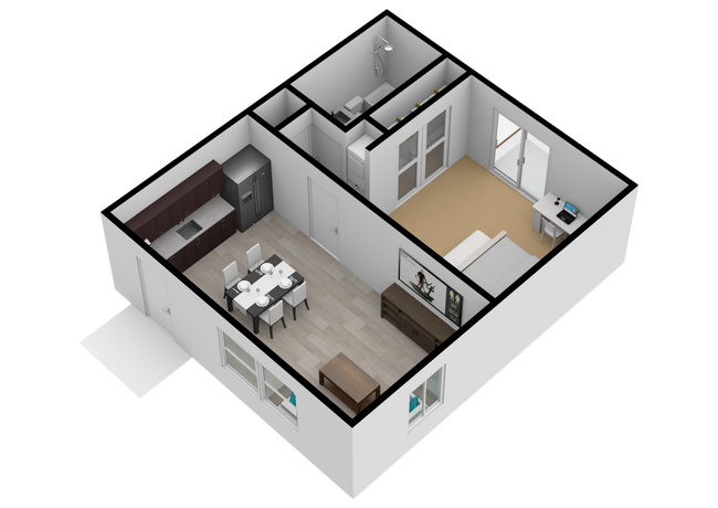 3D Floorplan - 1004 Derwood Ct Unidad 1