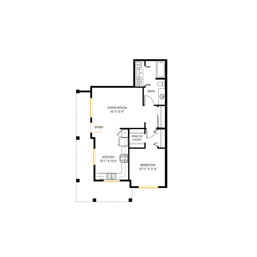 Floor Plan - North A2 1x1 