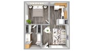 3D Floor Plan (Apt 157)