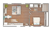 Oak | 1-Bedroom Floorplan