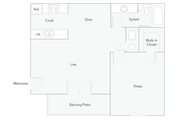 Amherst | 1-Bedroom Floorplan