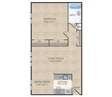 1 Bedroom, 1 Bath. 675 Sq. Ft.