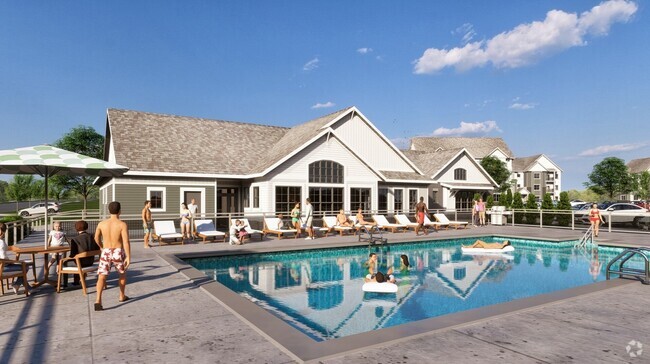 Clubhouse and Pool Exterior Rendering - Apex at Verona Rental