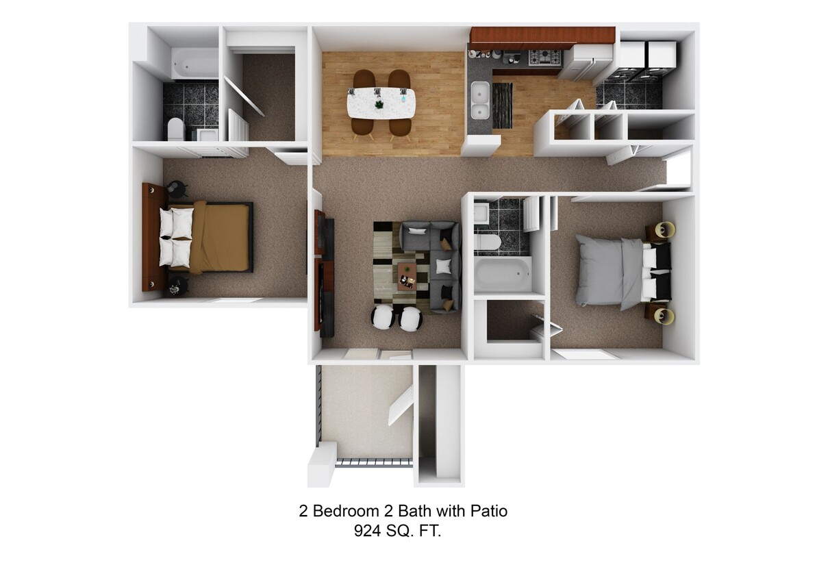 Floor Plan - 2 BR-PATIO