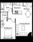 1BR/1BA