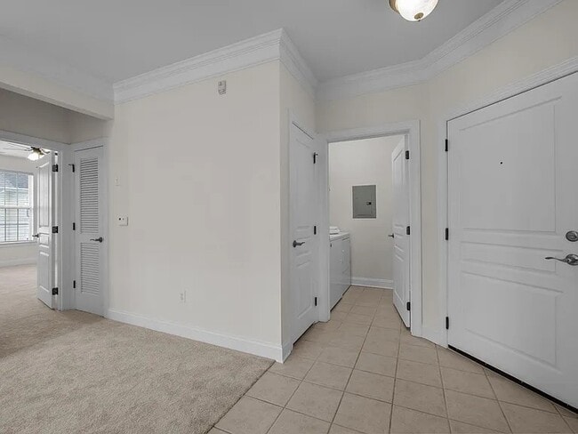 Laundry room and front entrance door