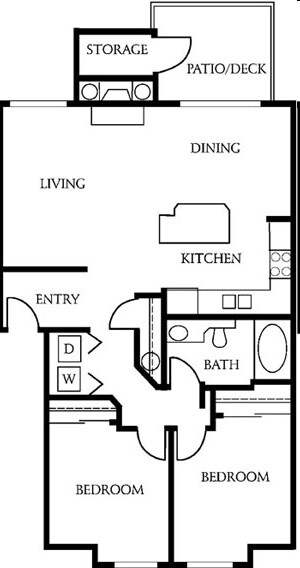 B1 - 2 Bedroom 1 Bathroom