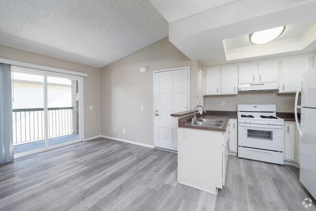 2BR, 1BA - 680SF Kitchen and Living Room - Oak Terrace Senior Apts