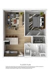 1 Bedroom 1 Bathroom Apartment Floorplan