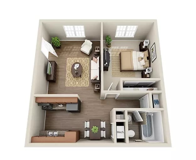Plano de planta 3D - Berkley Hills