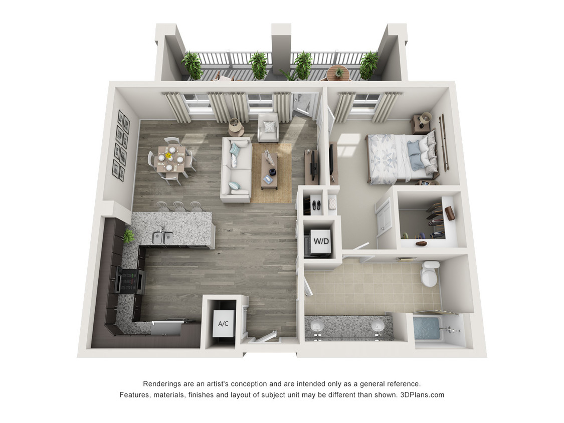 Bridgeside at Patriots Point - 1F - 1 Beds - 1 Baths - 899 Sq. ft. - 1F - The Morris
