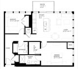 2 Bed D floor plan District 1860