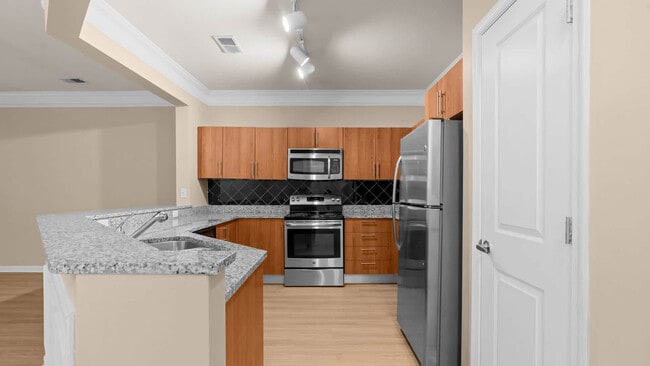 Kitchen with Stainless Steel Appliances - Gaithersburg Station