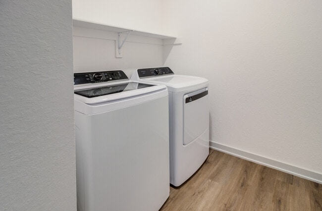 All apartments feature an in-home washer and dryer, and select layouts include a dedicated laundry room.