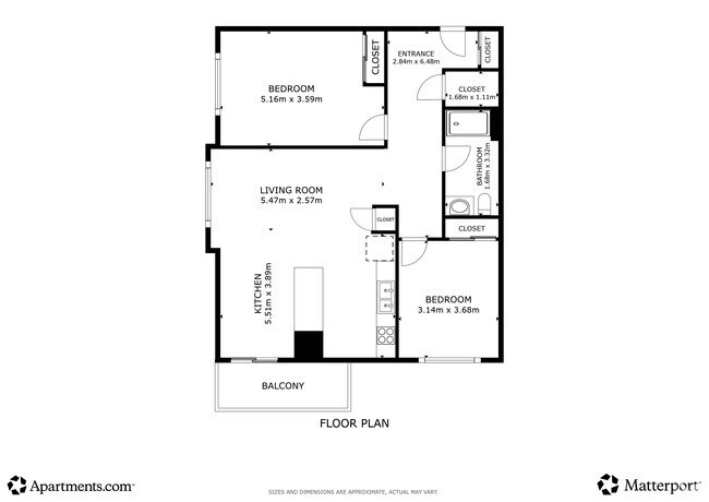 2 chambres, 1 salle de bain - 1 080 pi2 - Cinque&nbsp;Apartments