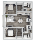 B2 floor plan 850 Living