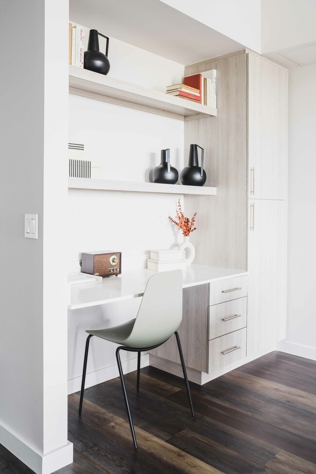 Apartment homes with dedicated workspaces are available.