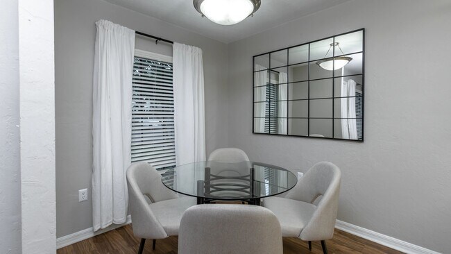 Enjoy elegant dining experiences in every apartment with spacious dining areas featuring abundant natural light.