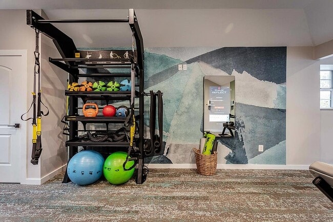 24-Hour Fitness Center with Echelon Mirror - The Retreat at Stillmeadow